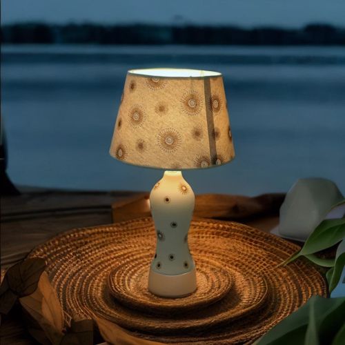 Super99 Ceramic Designer Table Lamp with Shade- Beautiful Table Lamp for Bedroom and Drawing Room etc.|Weight: 690gm, Size: 30cmX11cm- 18cm( Shade)