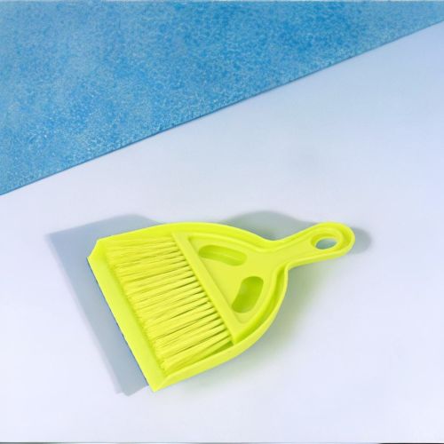 Super99 Dustpan & Brush Set|Plastic Dustpan with Microfiber Brush with Handle|Green/Multicolour Weight: 80gm, Size: Pan - 16cmX19cm, Brush: 13cmX18cm